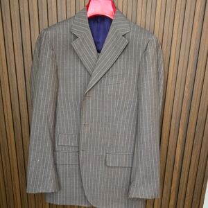 Reda Men's Gray Pinstripe Suit Jacket - Tailored Single-Breasted Blazer
